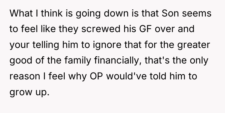 What I think is going down is that Son seems...