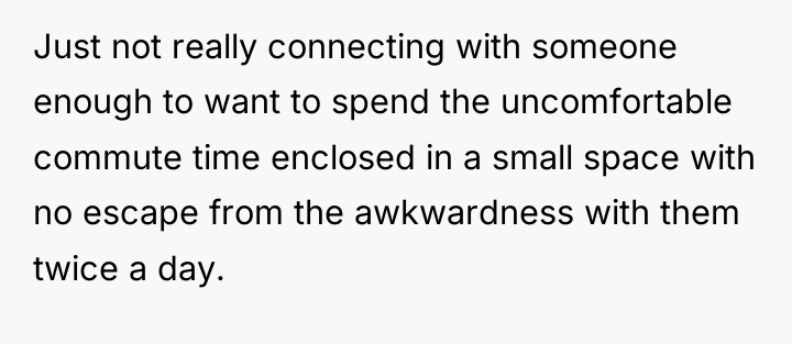 Just not really connecting with someone enough to want to...