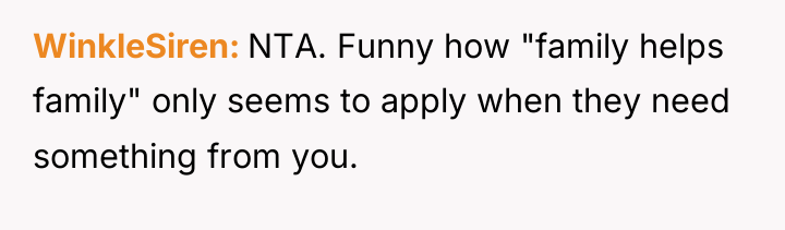 WinkleSiren NTA. Funny how "family helps family" only seems to...