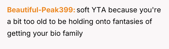 Beautiful-Peak399 soft YTA because you're a bit too old to...