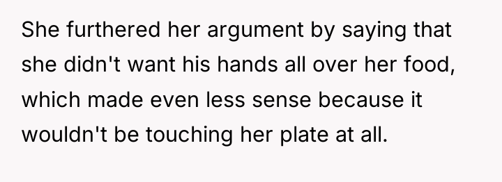 She furthered her argument by saying that she didn't want...