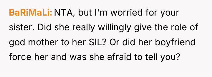 BaRiMaLi NTA, but I'm worried for your sister. Did she...