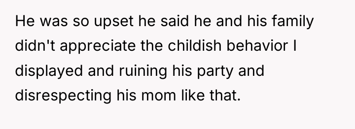 He was so upset he said he and his family...