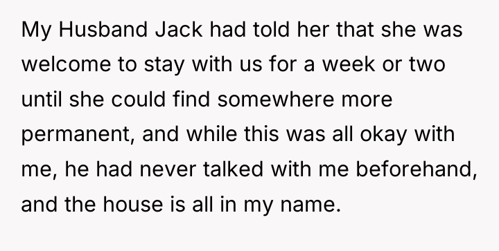 My Husband Jack had told her that she was welcome...