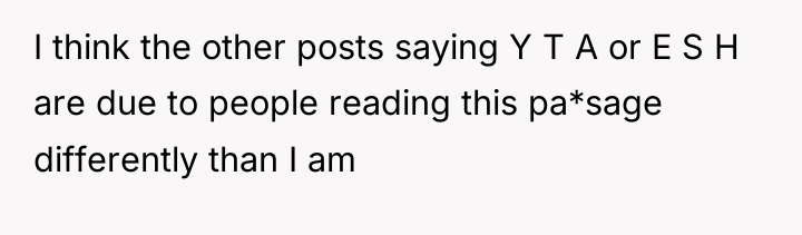 I think the other posts saying Y T A or...