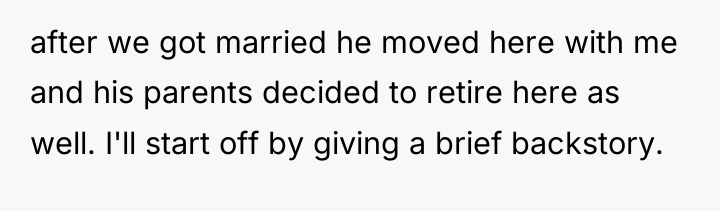 after we got married he moved here with me and...