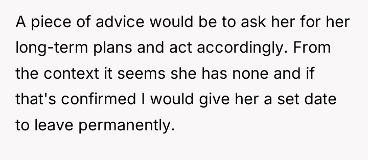 A piece of advice would be to ask her for...