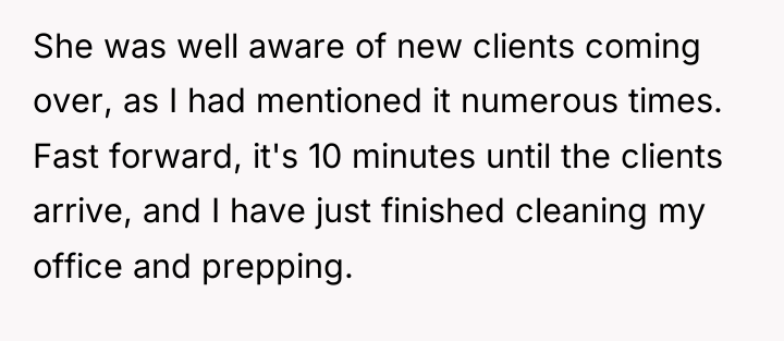 She was well aware of new clients coming over, as...