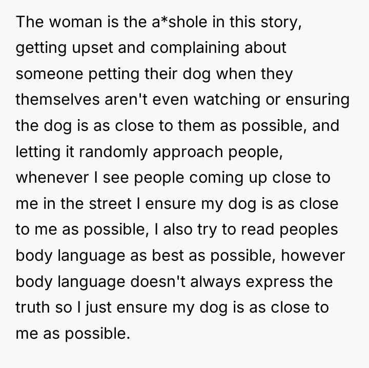 The woman is the a*shole in this story, getting upset...