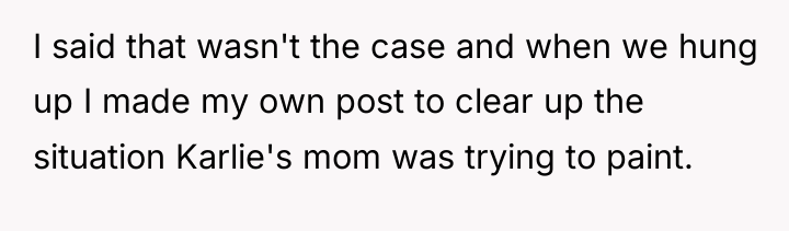 I said that wasn't the case and when we hung...