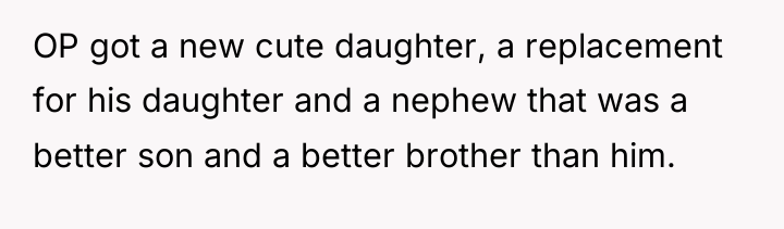OP got a new cute daughter, a replacement for his...