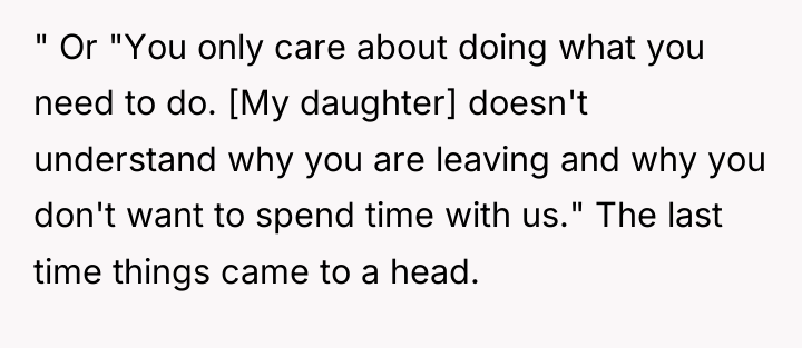" Or "You only care about doing what you need...