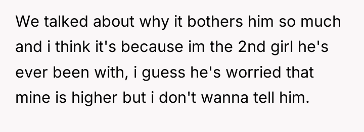 We talked about why it bothers him so much and...