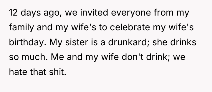 12 days ago, we invited everyone from my family and...