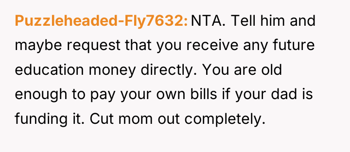 Puzzleheaded-Fly7632 NTA. Tell him and maybe request that you receive...