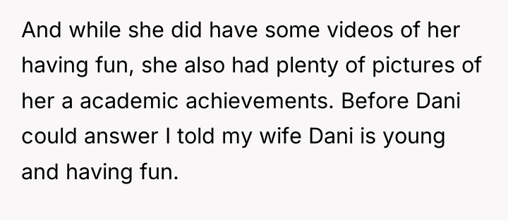 And while she did have some videos of her having...