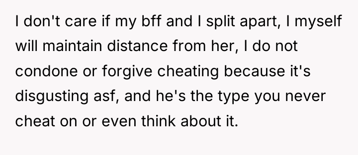 I don't care if my bff and I split apart,...