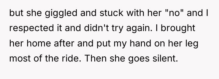 but she giggled and stuck with her "no" and I...