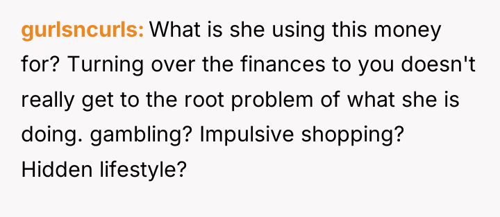 gurlsncurls What is she using this money for? Turning over...