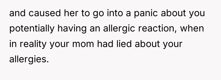 and caused her to go into a panic about you...