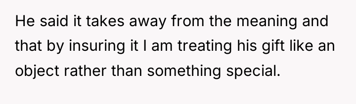 He said it takes away from the meaning and that...