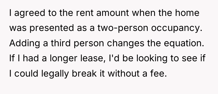I agreed to the rent amount when the home was...