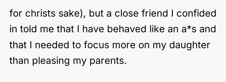 for christs sake), but a close friend I confided in...