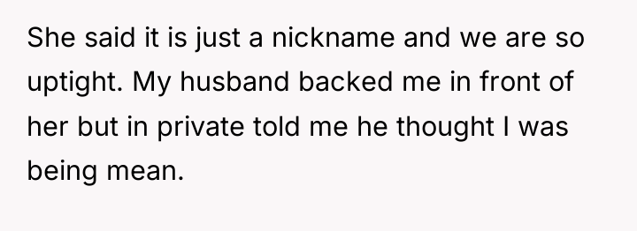 She said it is just a nickname and we are...