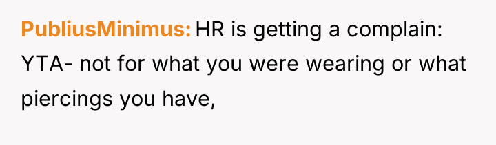 PubliusMinimus HR is getting a complain: YTA- not for what...