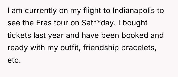 I am currently on my flight to Indianapolis to see...