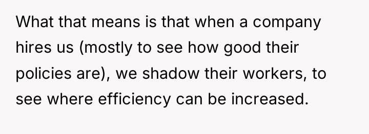 What that means is that when a company hires us...