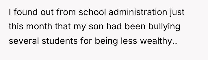 I found out from school administration just this month that...