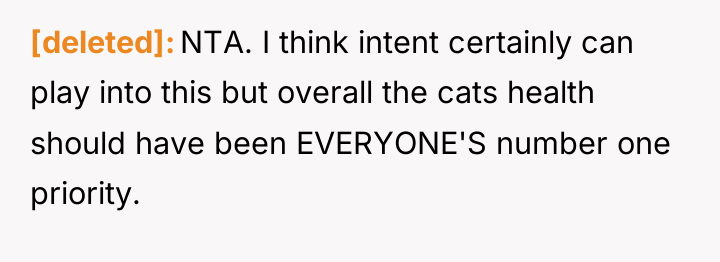 [deleted] NTA. I think intent certainly can play into this...