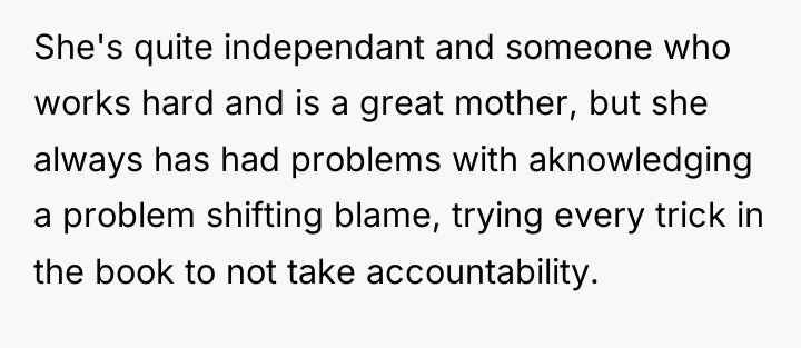 She's quite independant and someone who works hard and is...