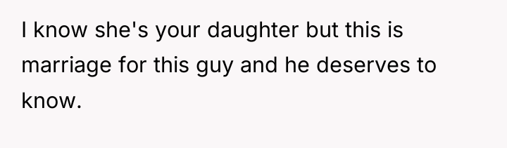 I know she's your daughter but this is marriage for...