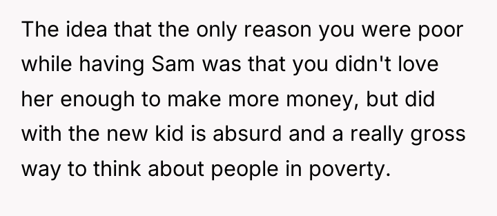 The idea that the only reason you were poor while...