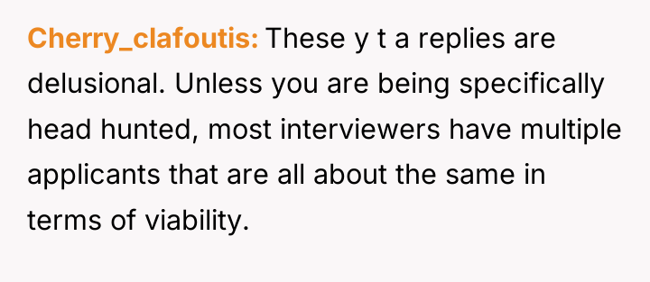 Cherry_clafoutis These y t a replies are delusional. Unless you...