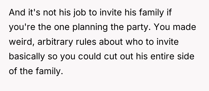 And it's not his job to invite his family if...