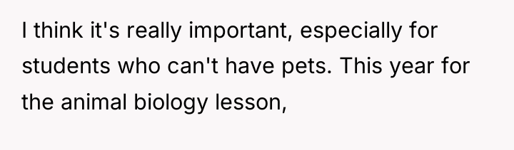 I think it's really important, especially for students who can't...