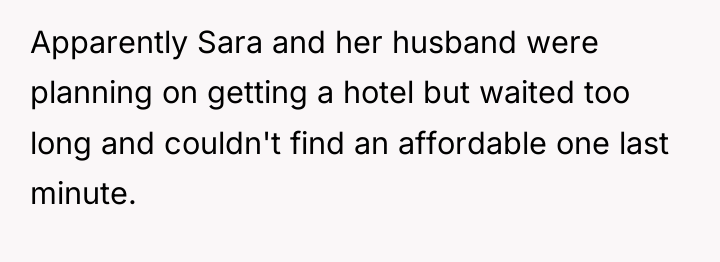 Apparently Sara and her husband were planning on getting a...