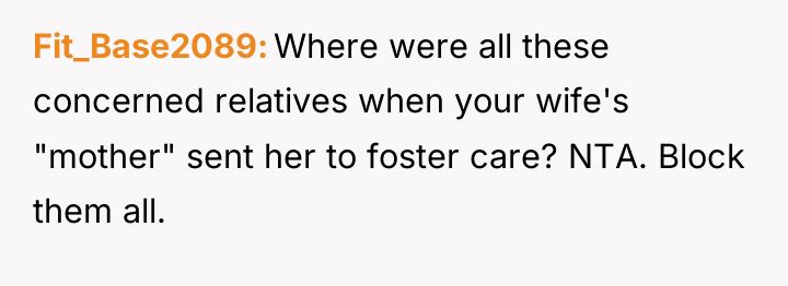 Fit_Base2089 Where were all these concerned relatives when your wife's...