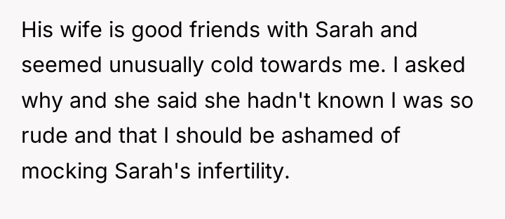 His wife is good friends with Sarah and seemed unusually...