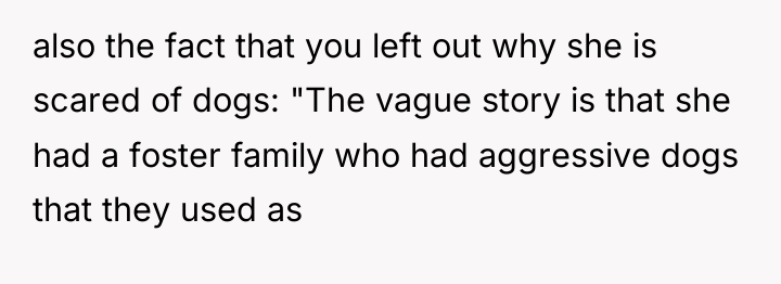 also the fact that you left out why she is...