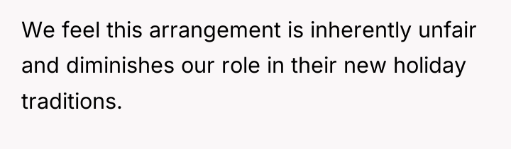 We feel this arrangement is inherently unfair and diminishes our...