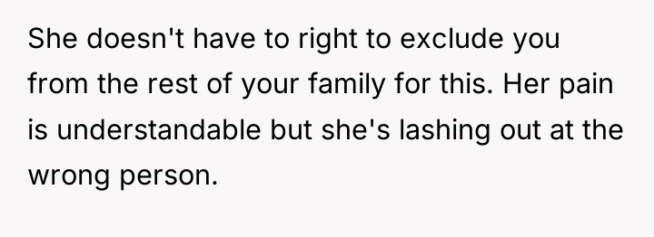 She doesn't have to right to exclude you from the...