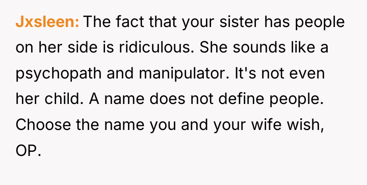 Jxsleen The fact that your sister has people on her...