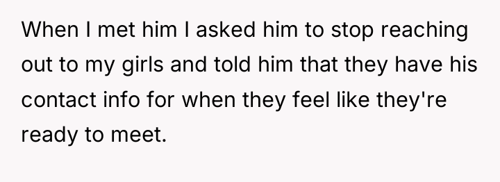 When I met him I asked him to stop reaching...