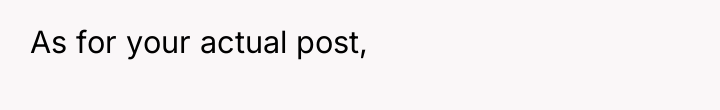 As for your actual post,