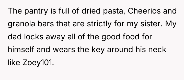The pantry is full of dried pasta, Cheerios and granola...