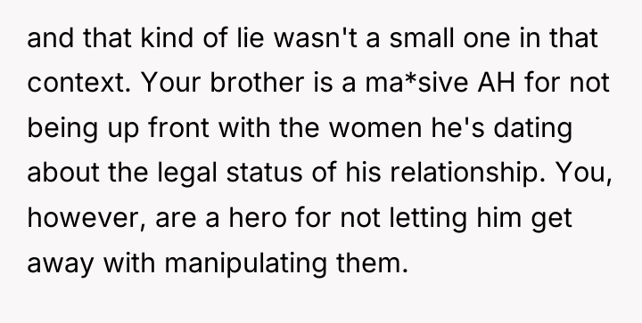 and that kind of lie wasn't a small one in...